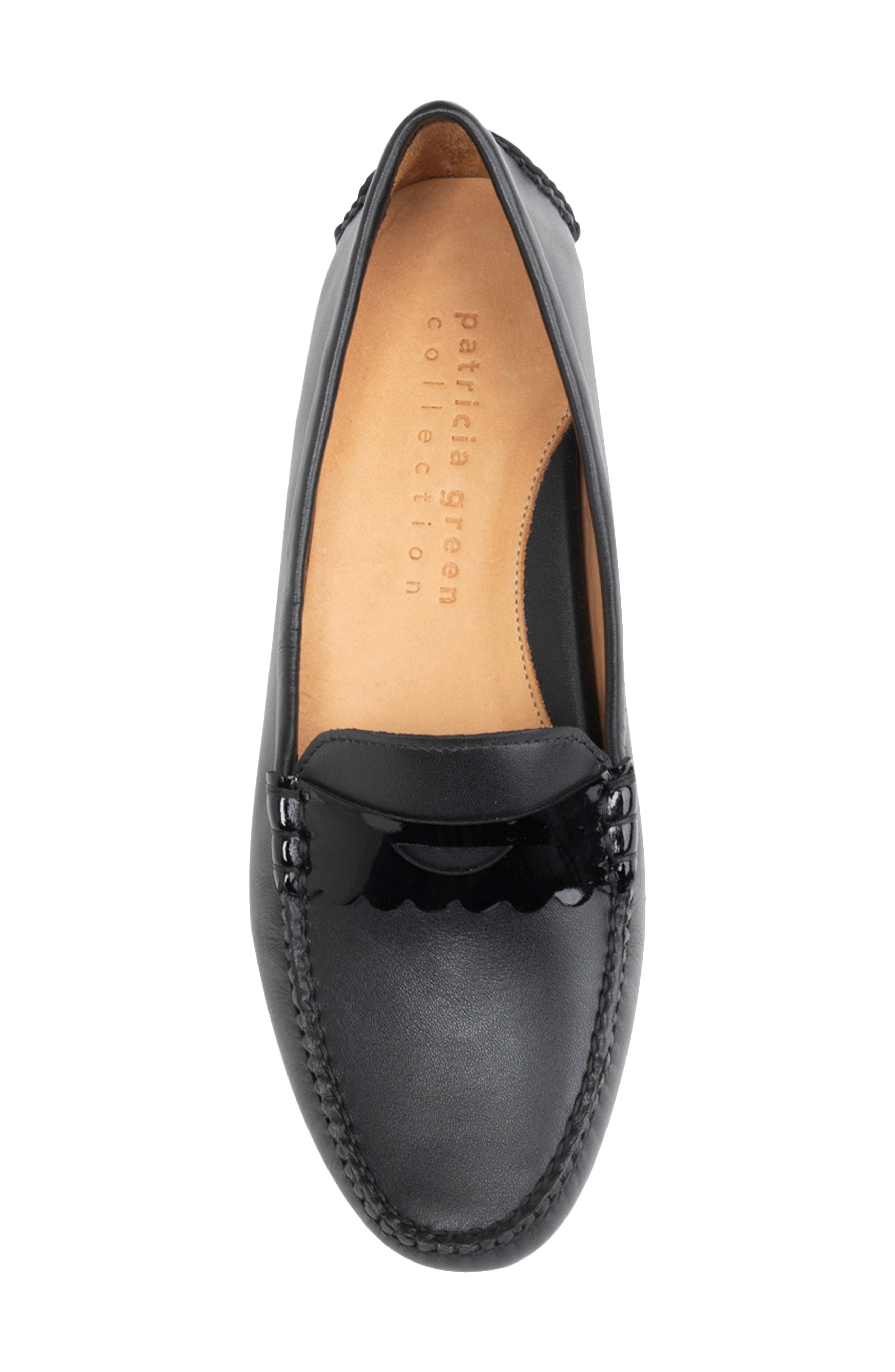 patricia green Janet Scalloped Driving Loafer, Alternate, color, Black