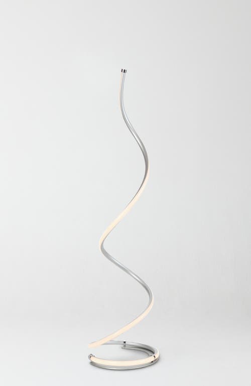 Brightech Allure 38' Spiral Led Floor Lamp With Built-in 3-way Dimmer Function In Polished Silver