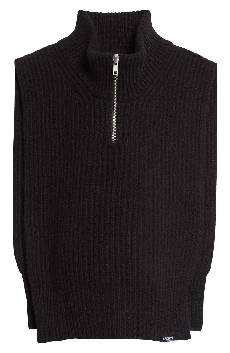 MM6 Maison Margiela Wool Blend Poncho, Main, color, Black