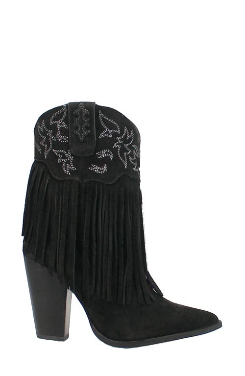 Dingo Crazy Train Fringe Zip-up Western Boot In Black