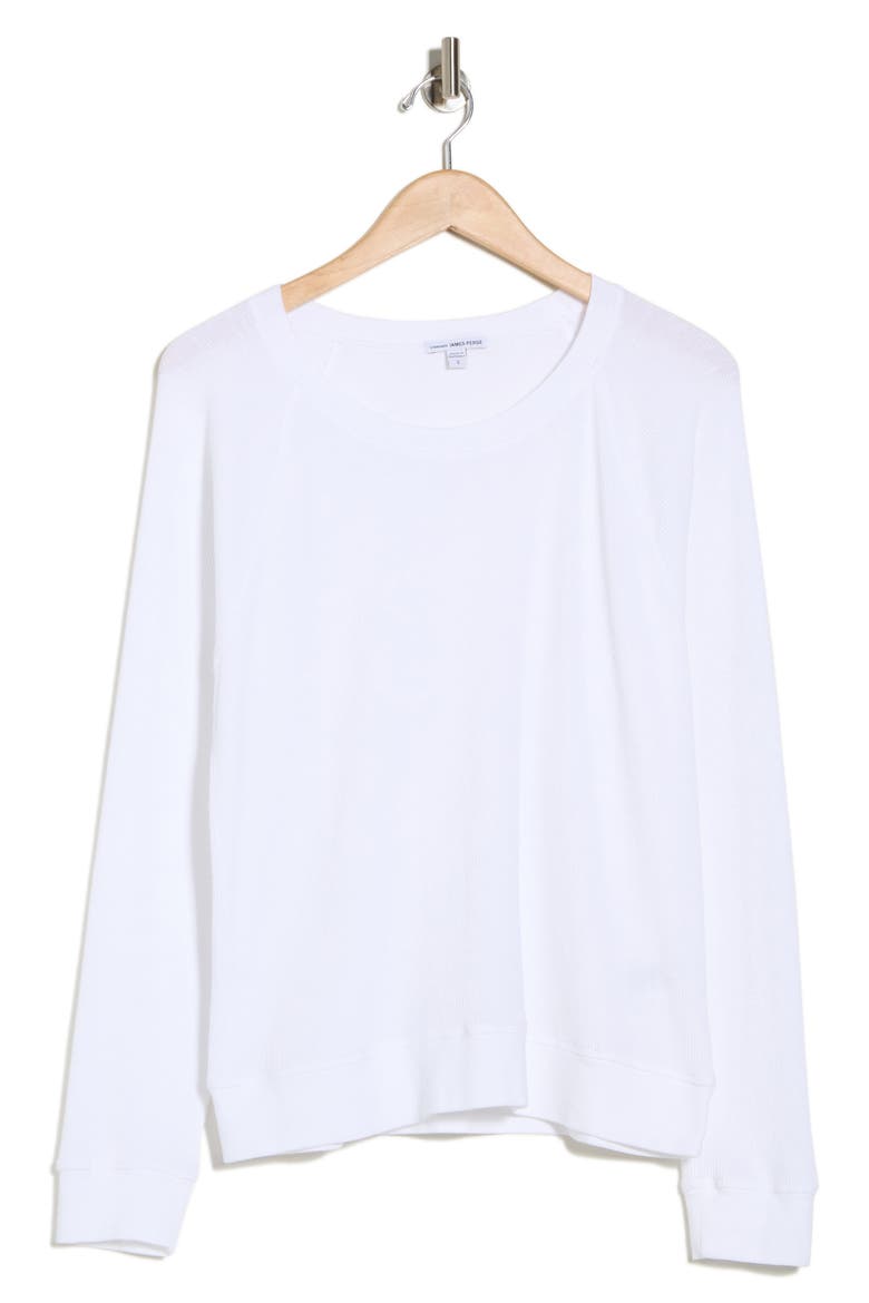 Relaxed Raglan Sleeve Cotton Pullover, Alternate, color, WHITE