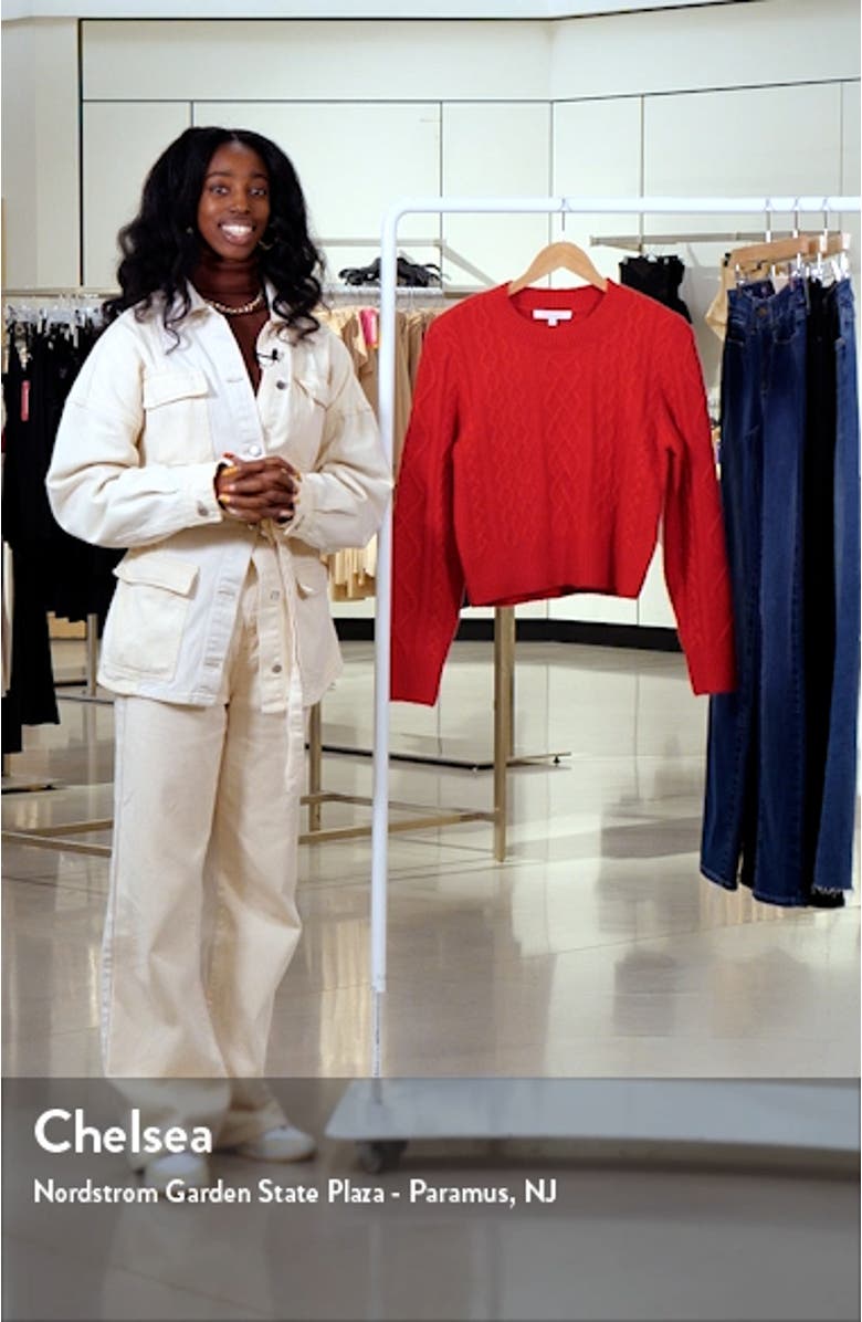 Wool & Cashmere Blend Cable Crewneck Sweater, sales video thumbnail