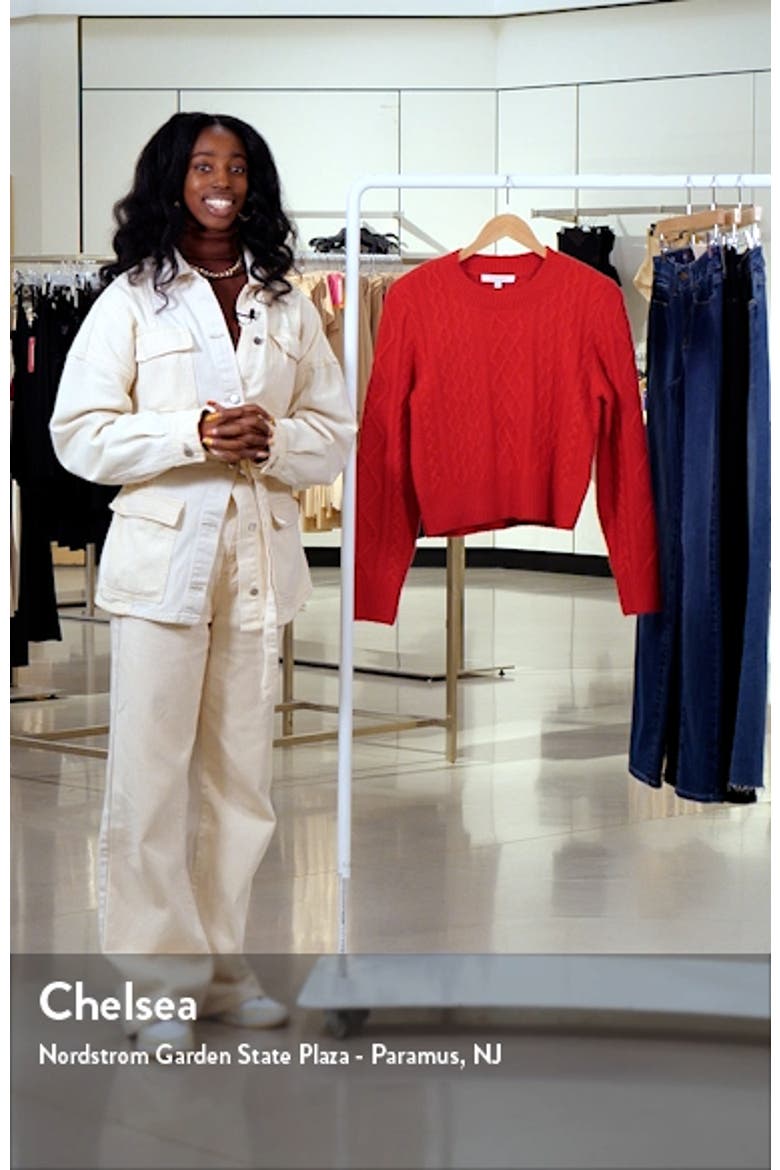 Wool & Cashmere Blend Cable Crewneck Sweater video