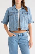 Steve Madden Blu Short Sleeve Denim Jacket