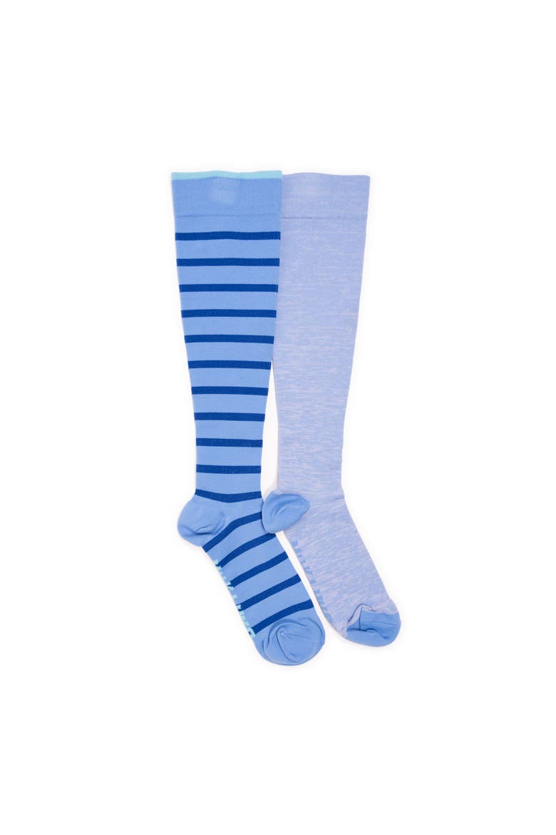 Nylon Blend Compression Socks 2 Pair Pack, Main, color, Blue