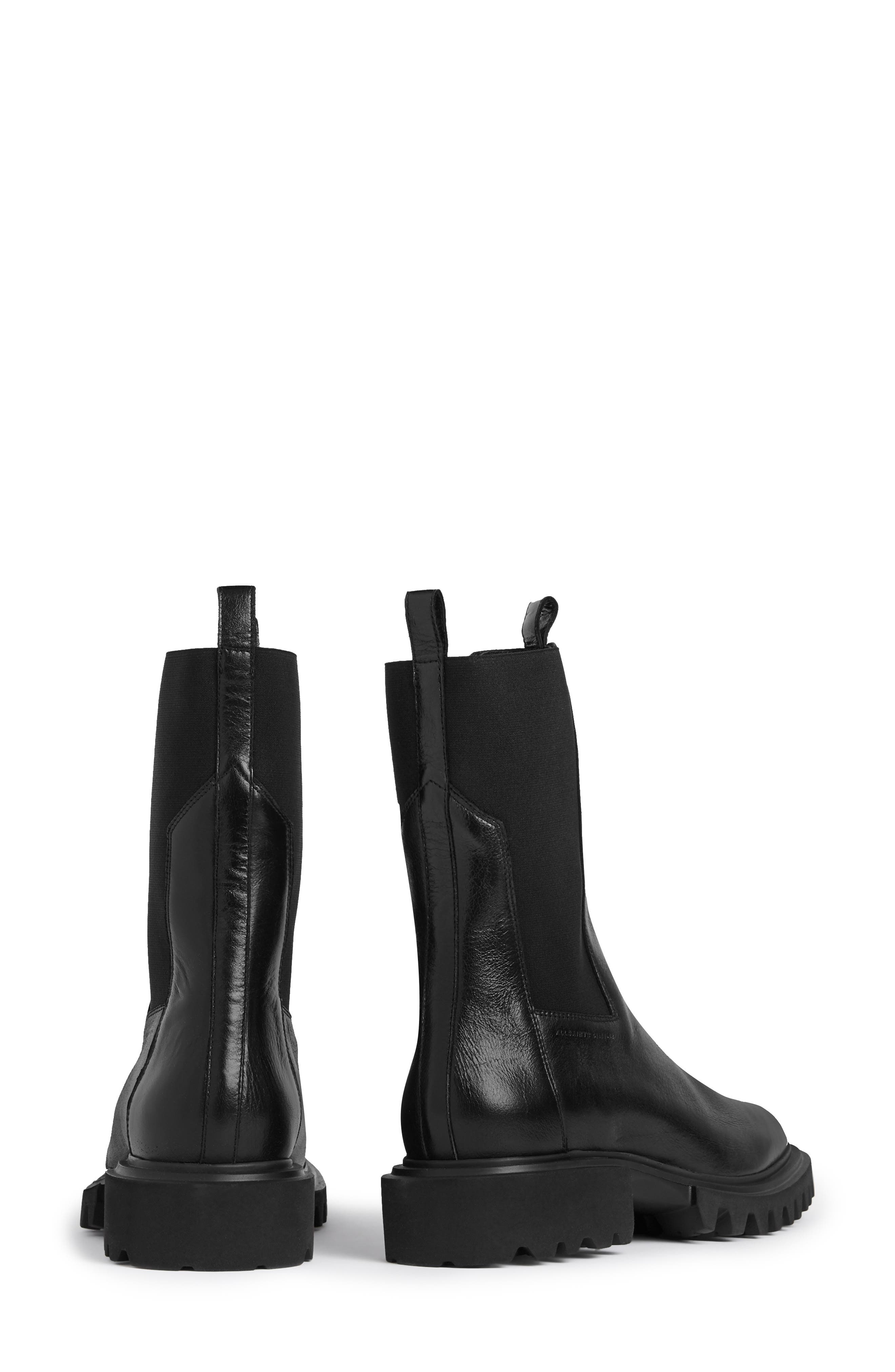 AllSaints Hallie Lug Sole Chelsea Boot, Alternate, color, Black