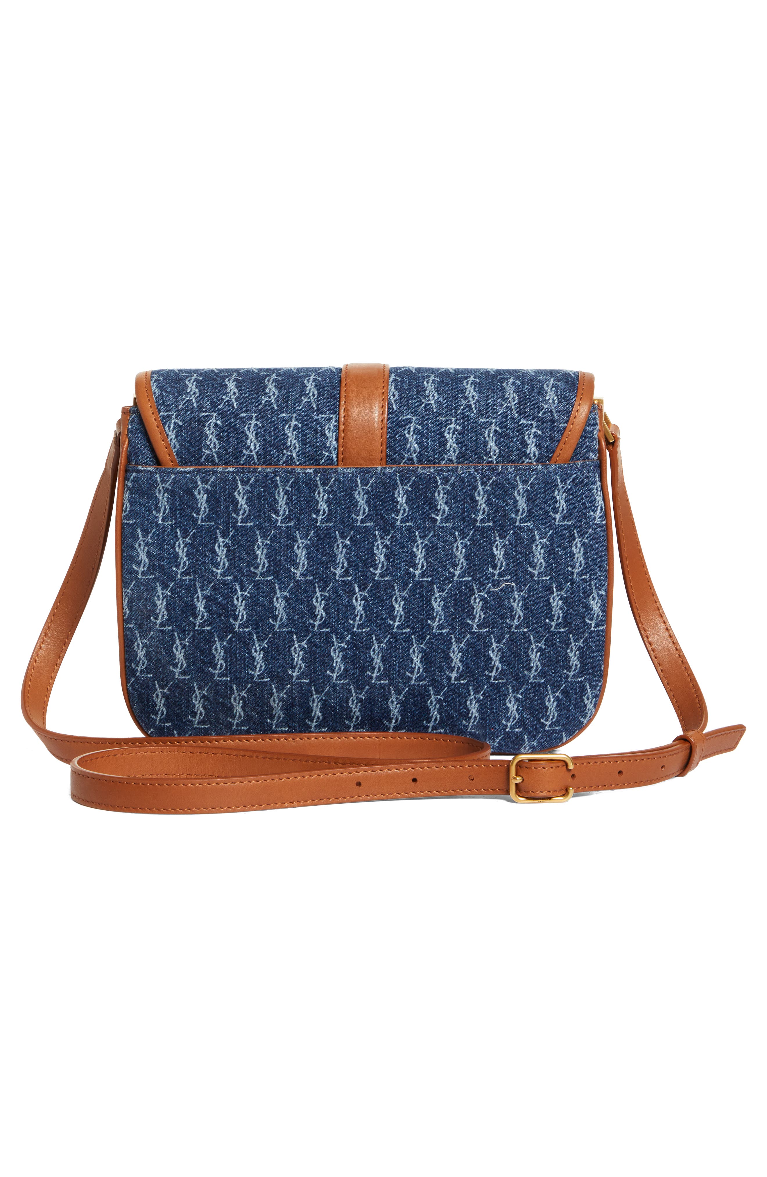 Saint Laurent Small Le Monogramme Denim Shoulder Bag, Alternate, color, 