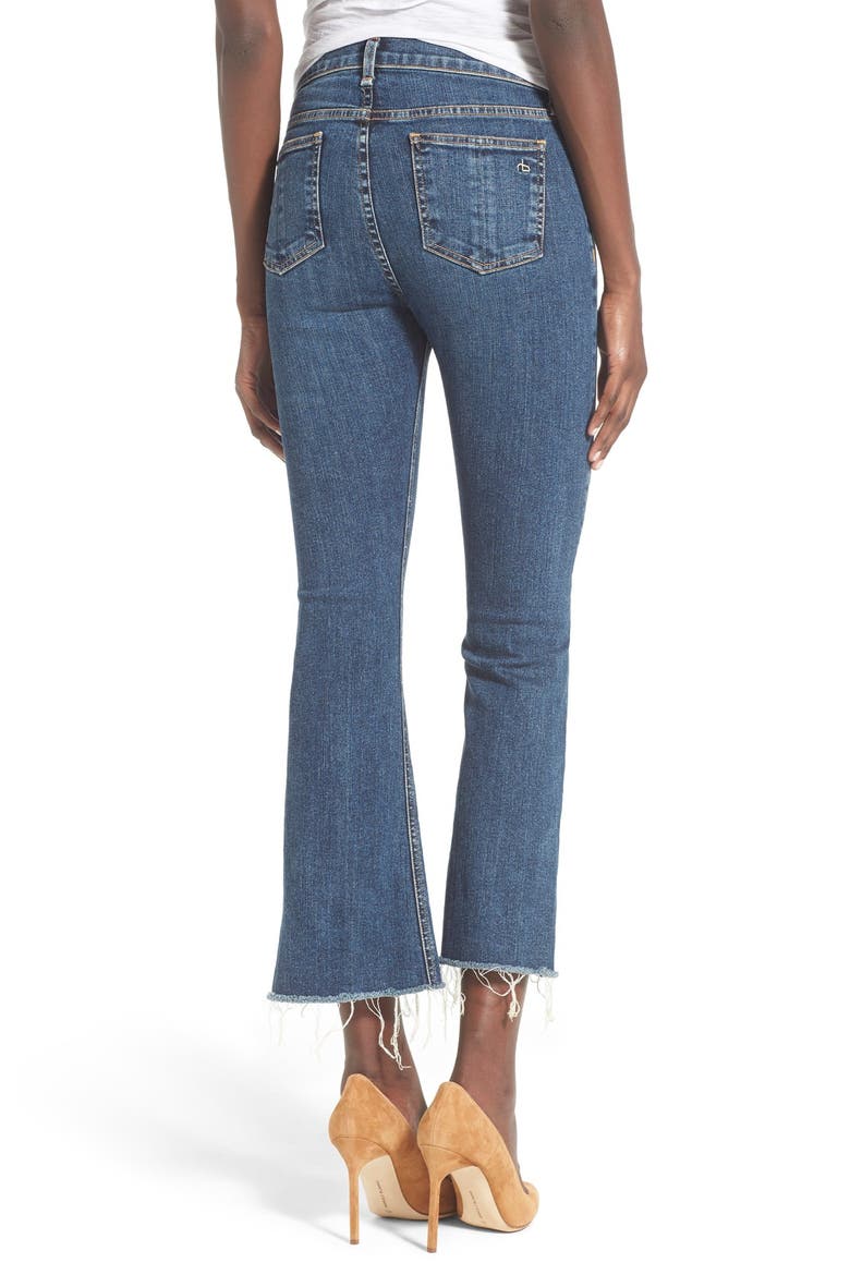 rag & bone/JEAN High Rise Raw Edge Crop Flare Jeans, Alternate, color, PAZ