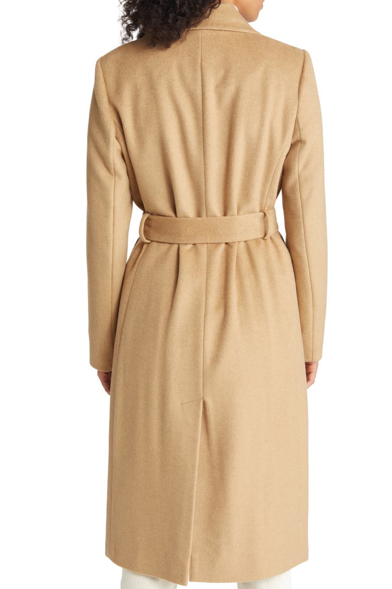 Belted Wool Blend Coat, Alternate, color, CAMEL