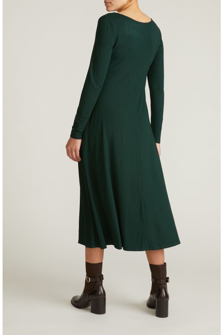 Cora Long Sleeve Jersey Midi Dress, Alternate, color, SCARAB GREEN