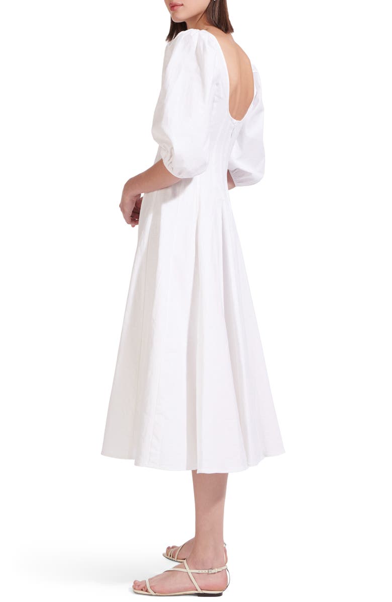 STAUD Swells Stretch Linen & Cotton Dress, Alternate, color, 