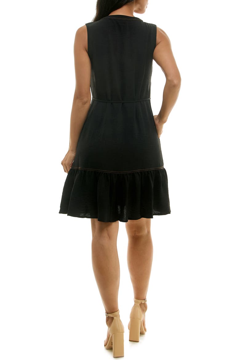 Tie Waist Shirtdress, Alternate, color, BLACK