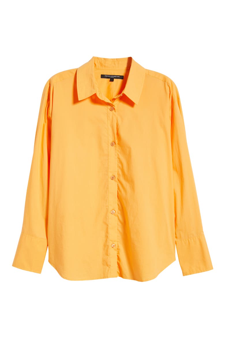 Rhodes Poplin Button-Up Shirt, Alternate, color, CLEMENTINE