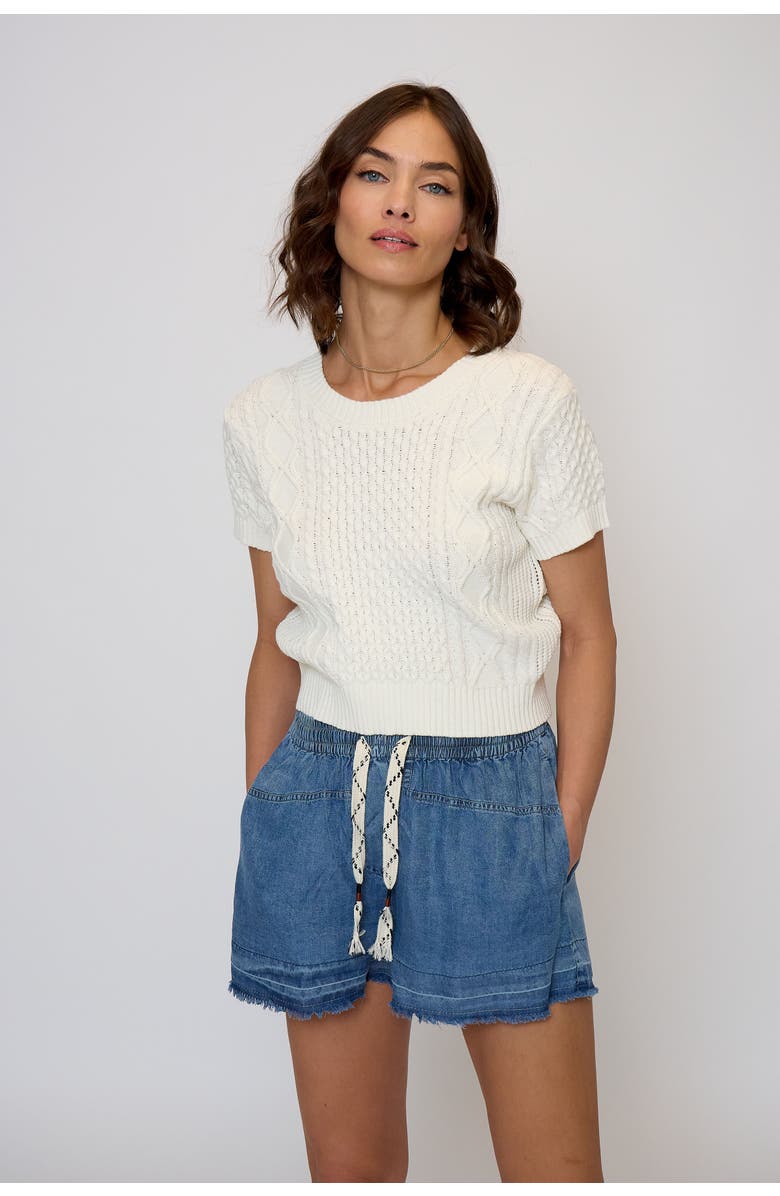 Central Park West Junie Cable Tee, Alternate, color, 