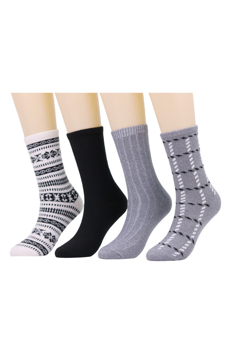 CUDDL DUDS 4-Pack Boot Crew Socks, Alternate, color, 
