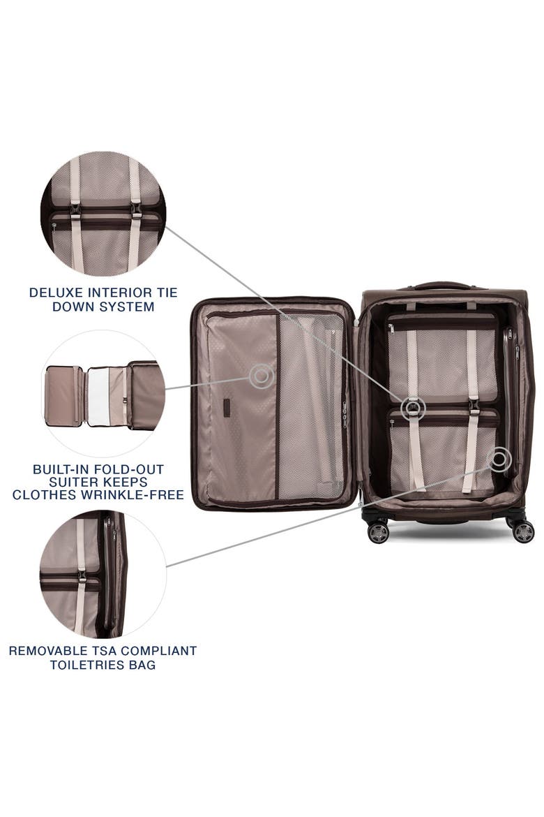 Platinum Elite Softside Expandable Medium 25-Inch Checked Luggage, Alternate, color, Rich Espresso Brown