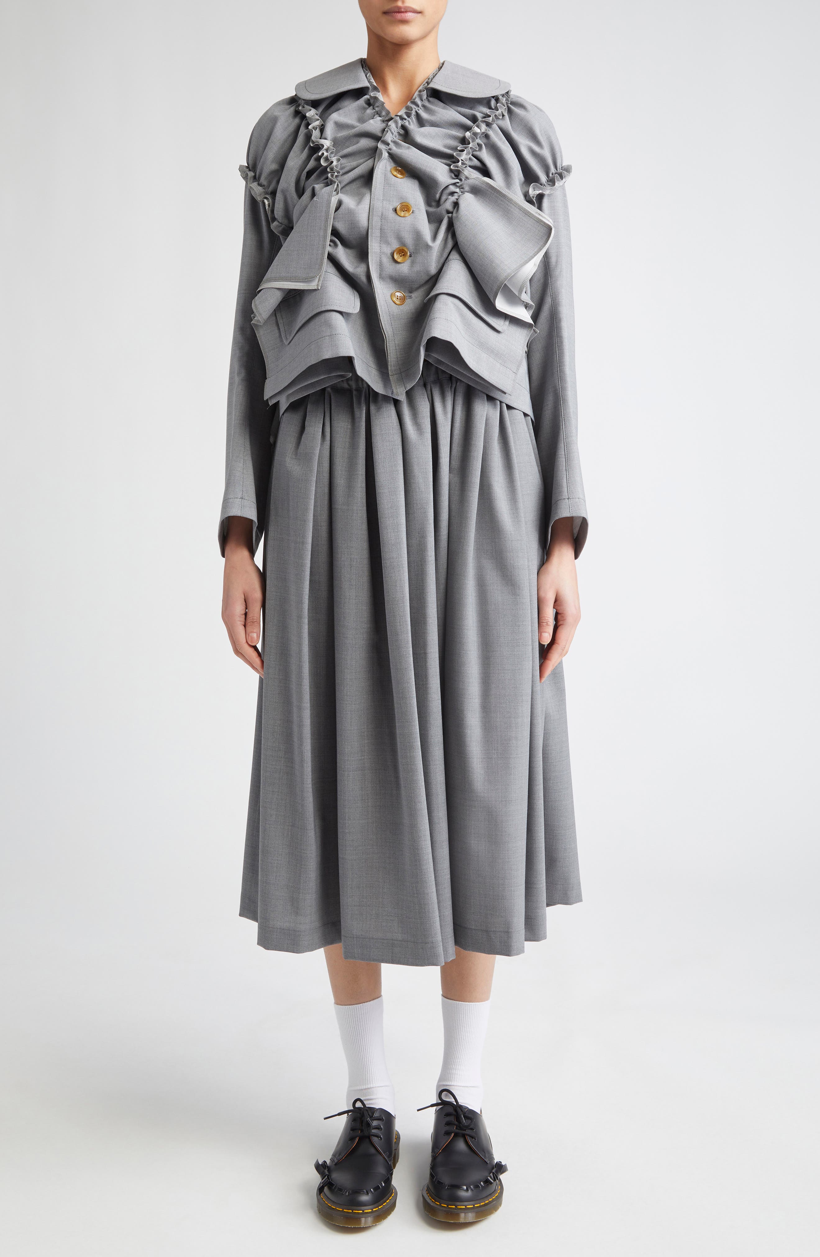Tropical Weight Wool Blend Skirt - image 2