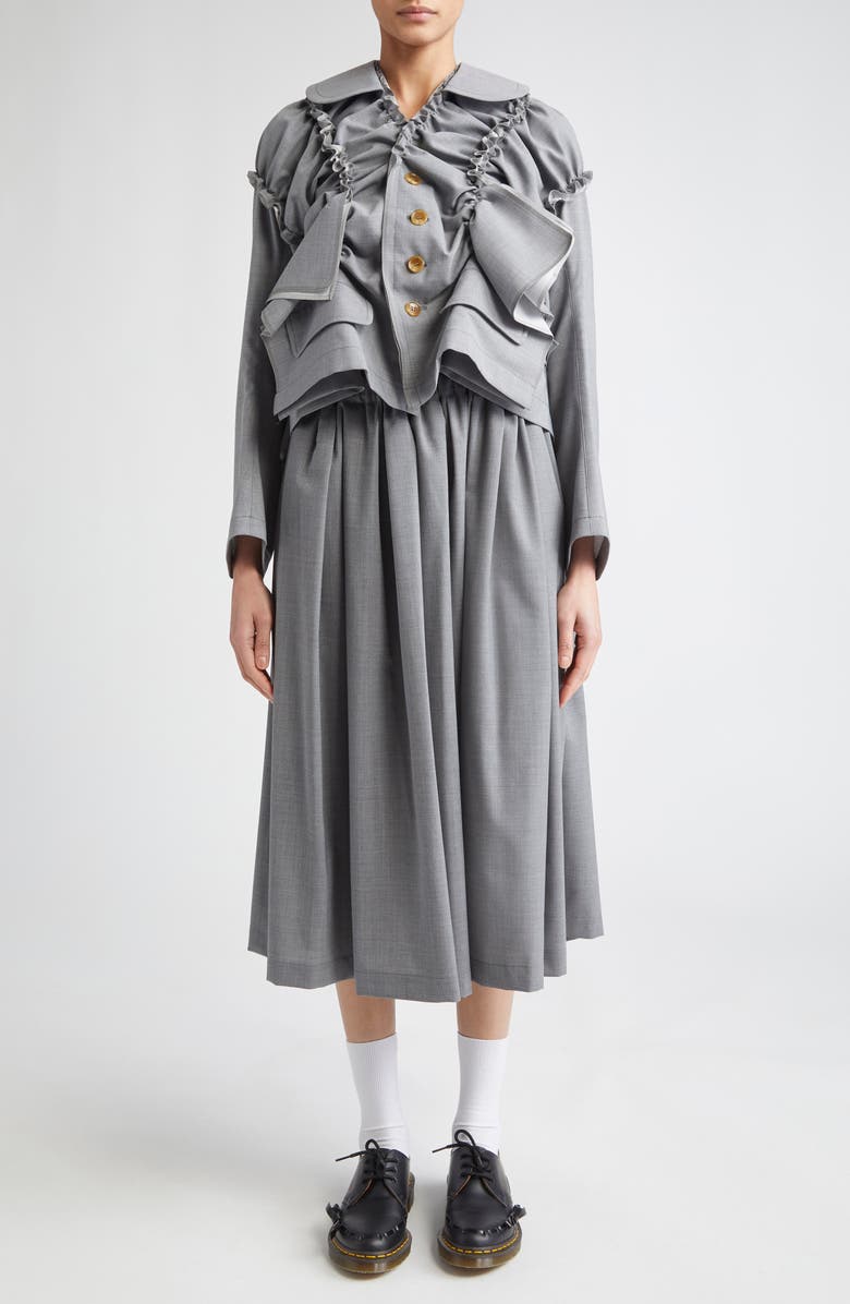 Tao Comme des Garçons Deconstructed Tropical Wool Blend Jacket, Alternate, color, 