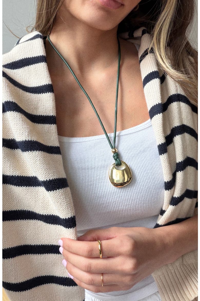 Janis Pendant Necklace, Alternate, color, GOLD/ GREEN