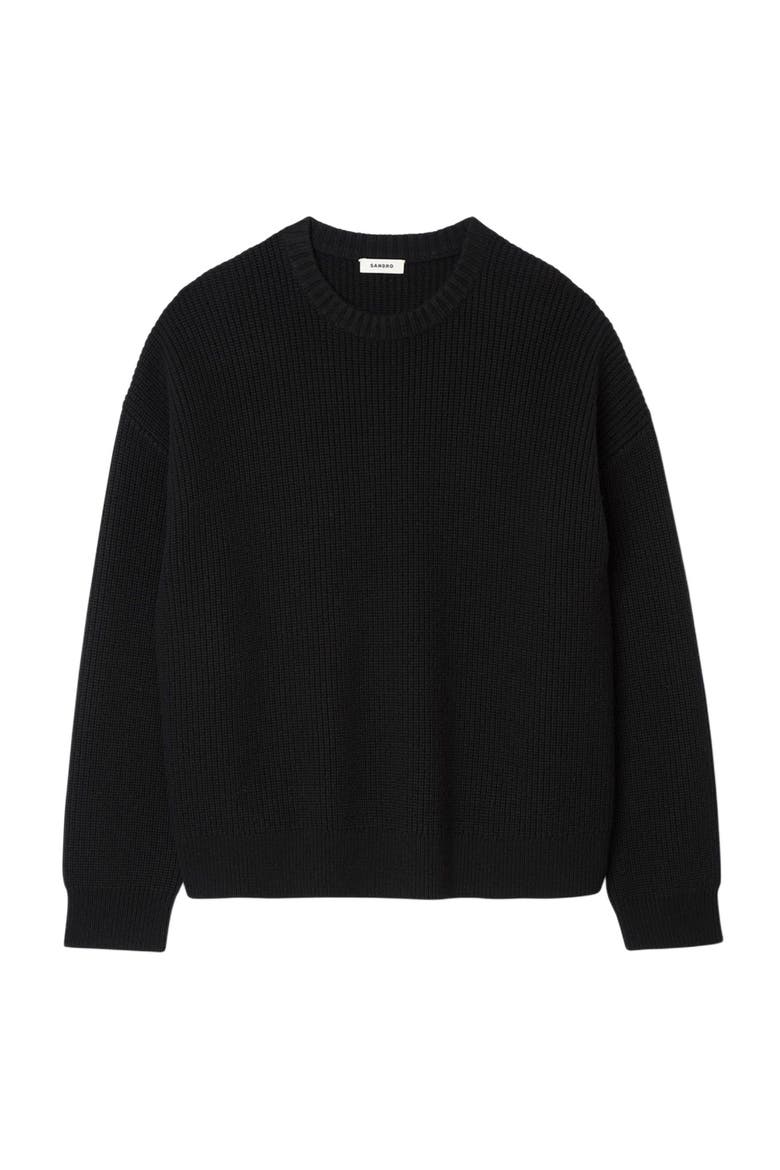 Rib knit sweater, Alternate, color, Black