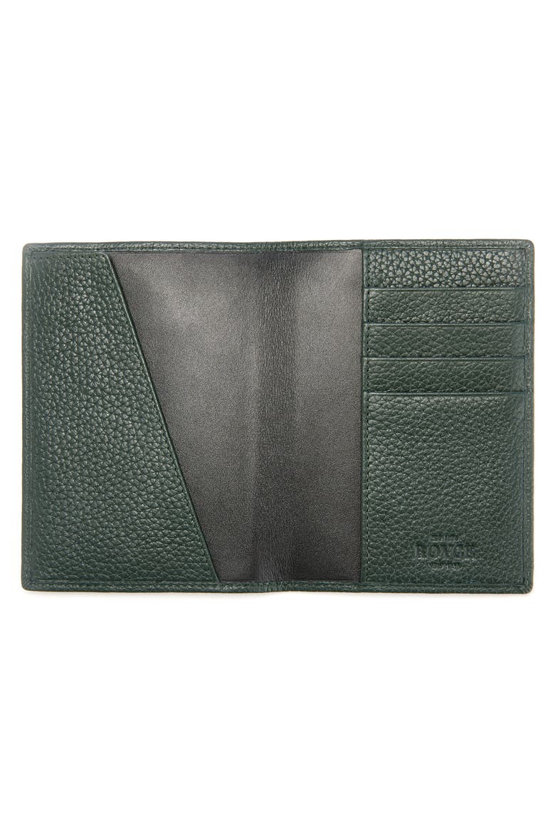 RFID Leather Passport Case, Alternate, color, DARK GREEN