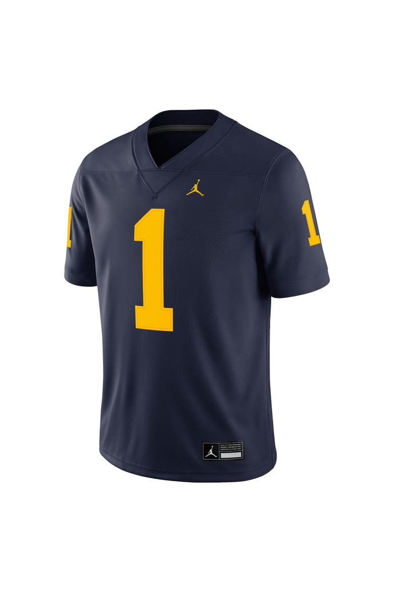 Men's Jordan Brand #1 Navy Michigan Wolverines Game Jersey, Alternate, color, Navy