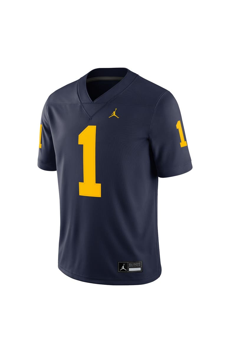 Jordan Brand Men
s Jordan Brand #1 Navy Michigan Wolverines Game Jersey, Alternate, color, Navy