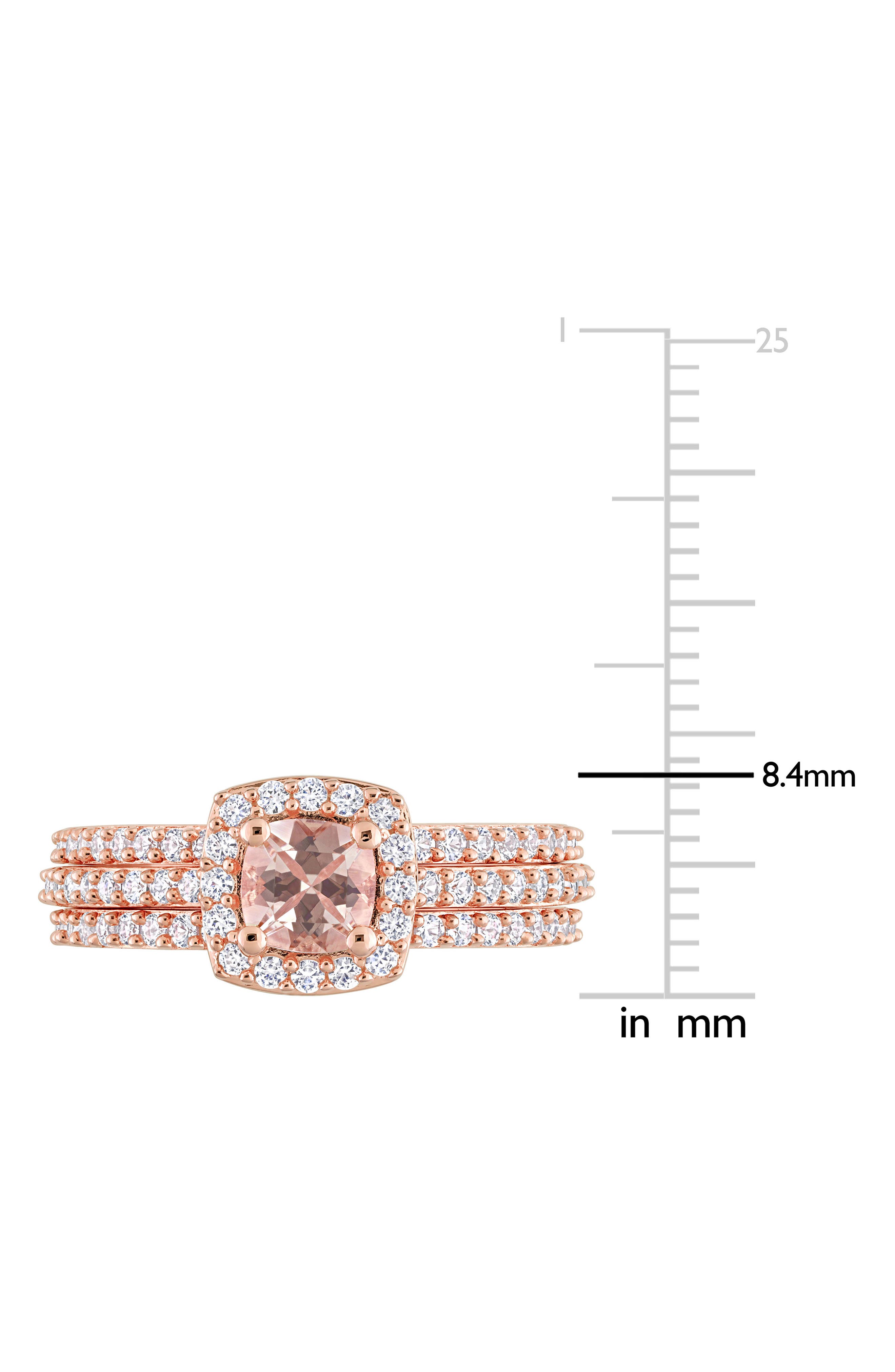 Set of 3 Morganite & Lab Grown White Sapphire Rings (Women) | Nordstromrack