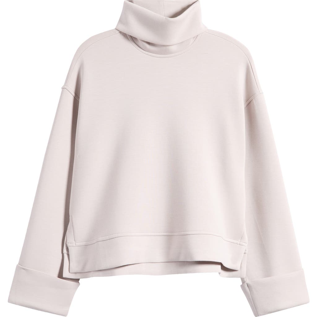 Spanx ® Cuffed Sleeve Crop Turtleneck Sweatshirt In Neutral