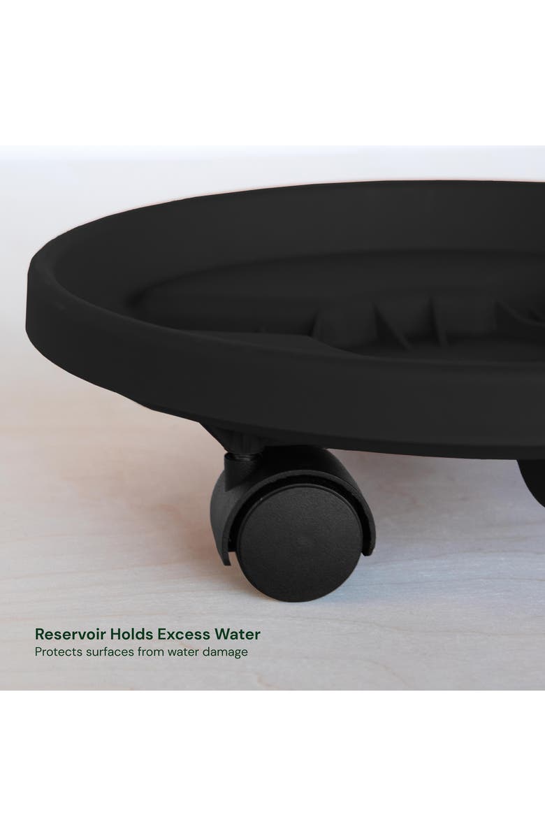 Bloem 16" Round Planter Caddy With Wheels, Black, Alternate, color, 