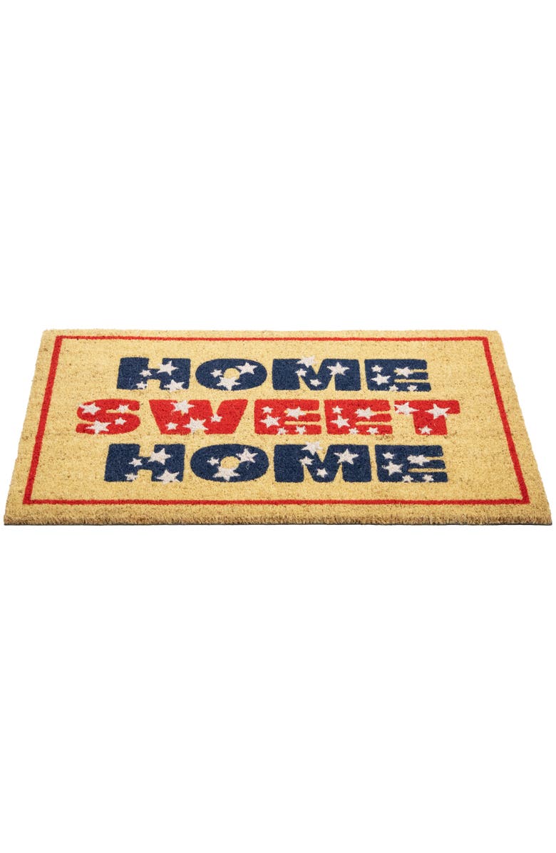 Northlight Red and Blue Americana Home Sweet Home Coir Outdoor Doormat 18" x 30", Alternate, color, Red
