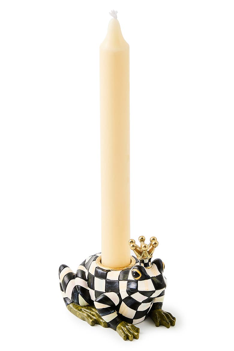 Frog Prince Candleholder, Alternate, color, BLACK