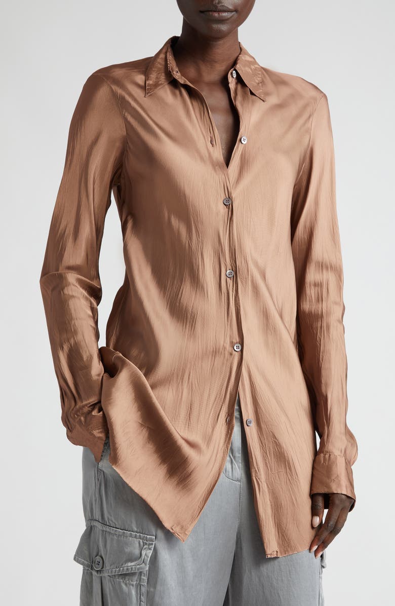 Dries Van Noten Calim Slim Fit Satin Shirt, Alternate, color, 