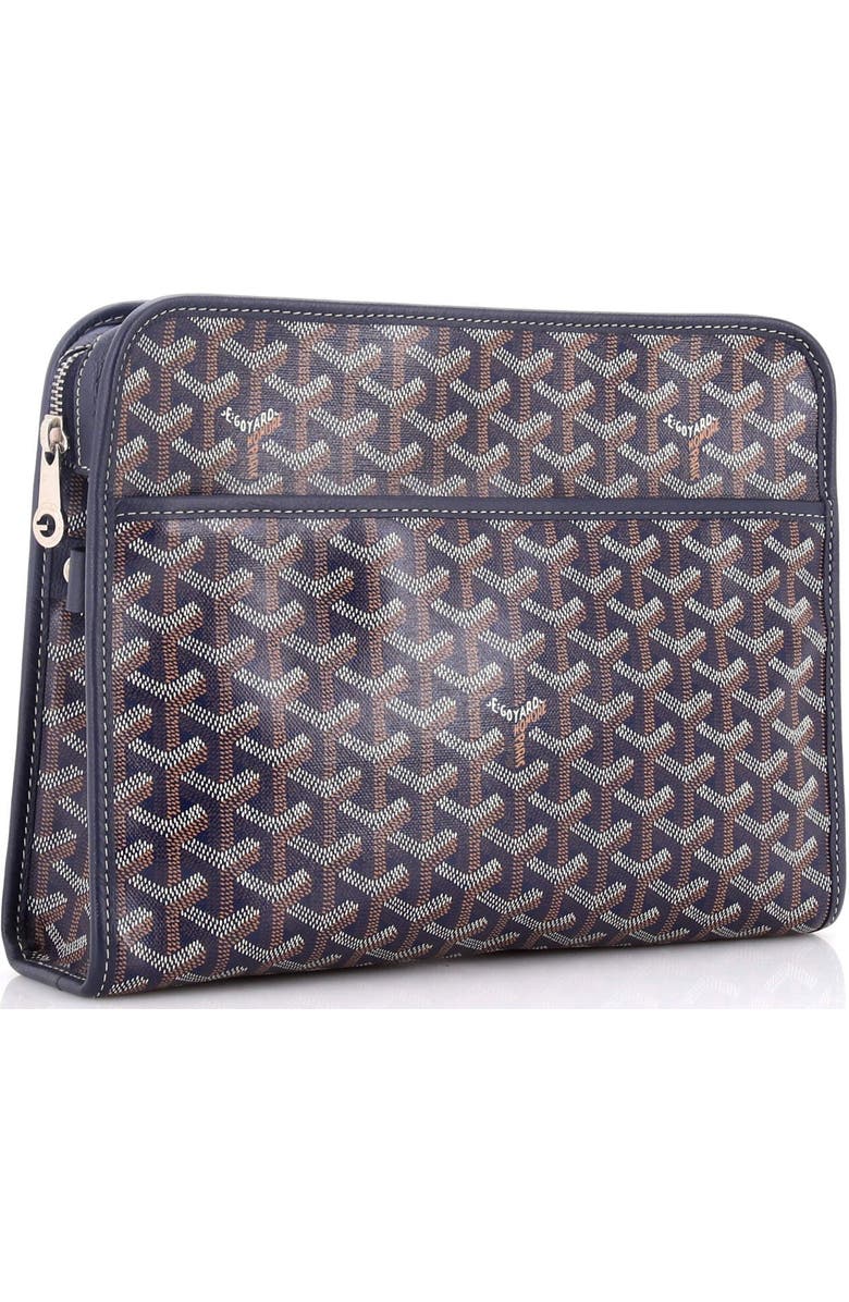 Pre-Owned Goyard Jouvence Toiletry Pouch Coated Canvas GM, Alternate, color, Blue