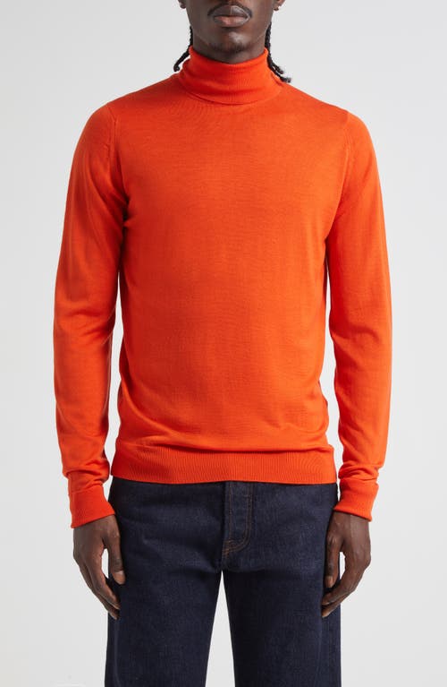 John Smedley Richard Turtleneck Merino Wool Sweater In Red