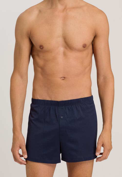 Hanro Cotton Sporty Boxer In Midnight Navy