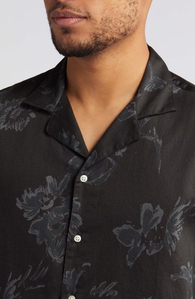Officine Générale Eren Floral Short Sleeve Cotton Button-Up Shirt, Alternate, color, 