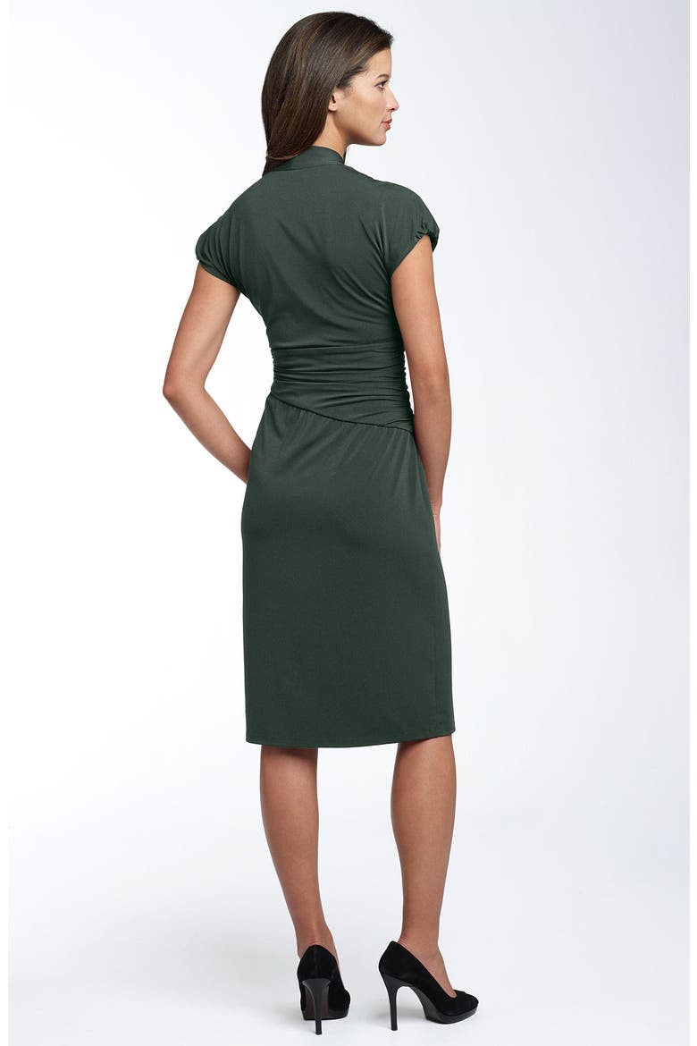 Ivy & Blu Ruched Faux Wrap Dress, Alternate, color, HEMLOCK
