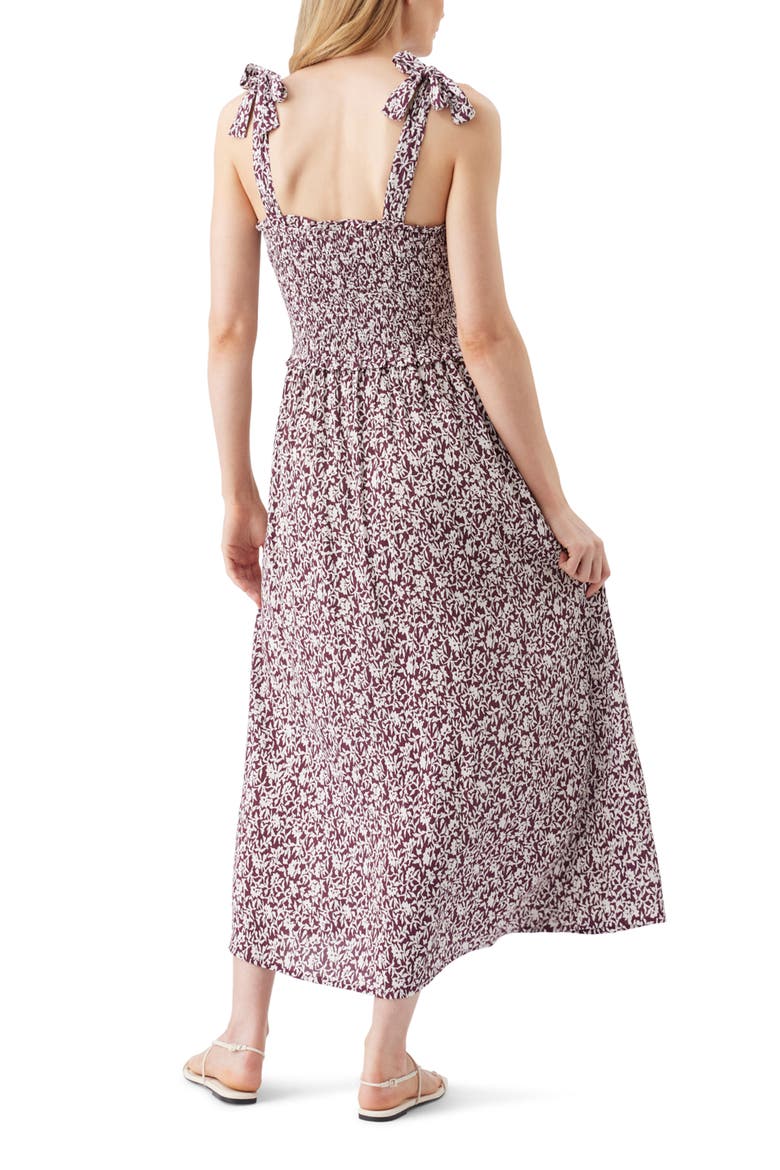 Dana Shirred Dress, Alternate, color, Maroon / White