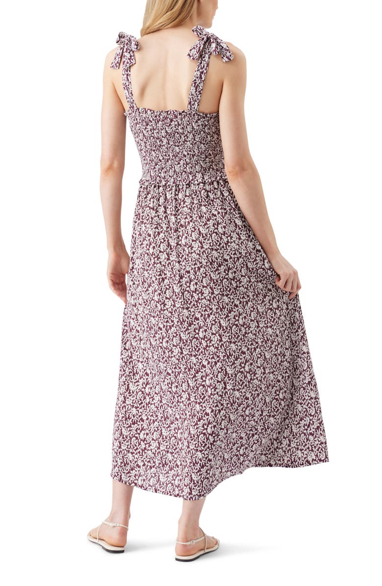 Ripe Maternity Dana Shirred Dress, Alternate, color, Maroon / White