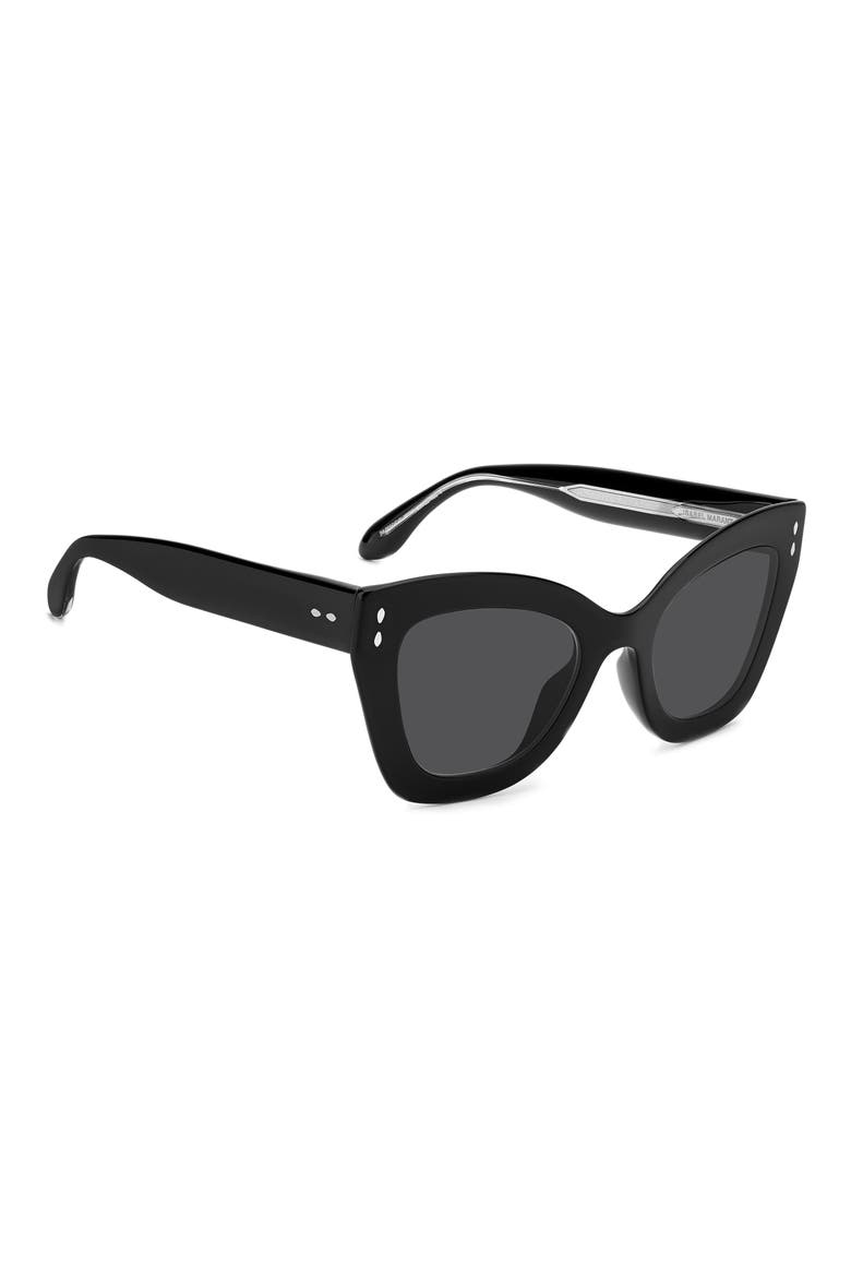 51mm Cat Eye Sunglasses, Alternate, color, BLACK/ DARK GREY SF