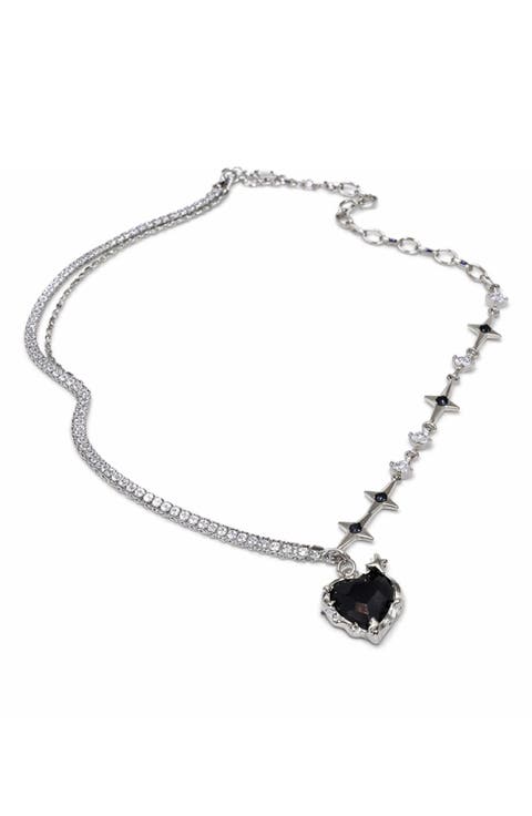 Crystal Heart Pendant Necklace