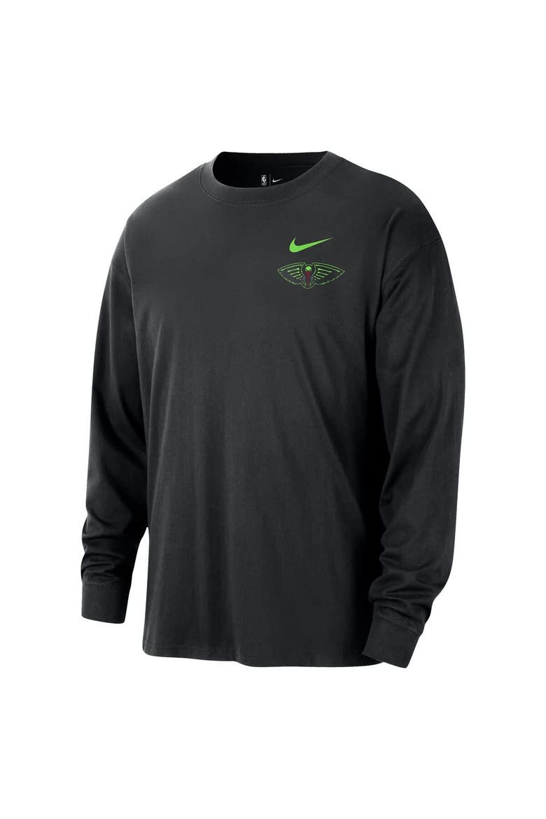 Men's Nike  Black New Orleans Pelicans 2025/26 City Edition Remix Essential Logo Long Sleeve T-Shirt, Alternate, color, Black