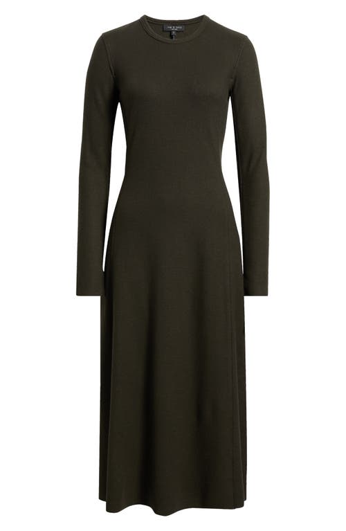 Rag & Bone Yan Long Sleeve Wool Sweater Dress In Green