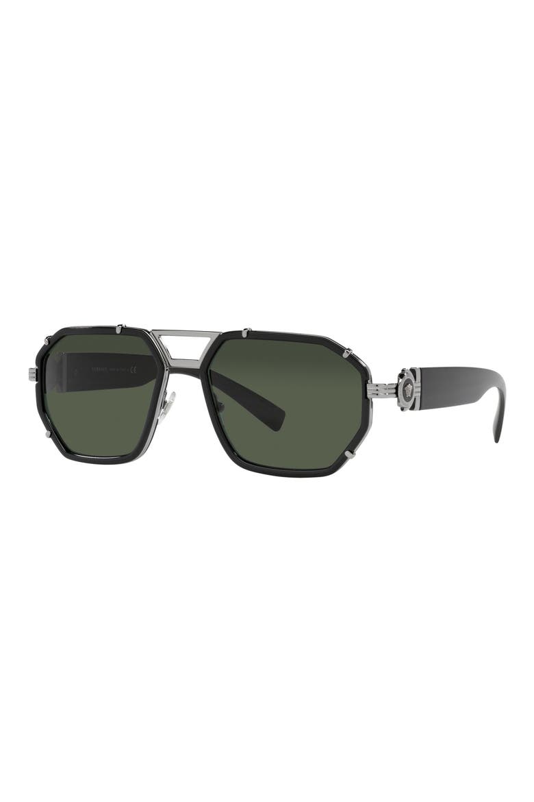 58mm Aviator Sunglasses, Alternate, color, BLACK CRYSTAL