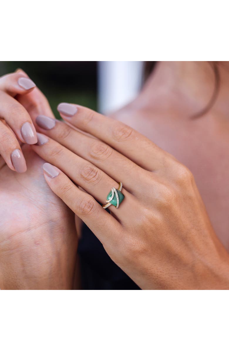 Julianna B. Malachite & Diamond Ring 10k, Alternate, color, Malachite