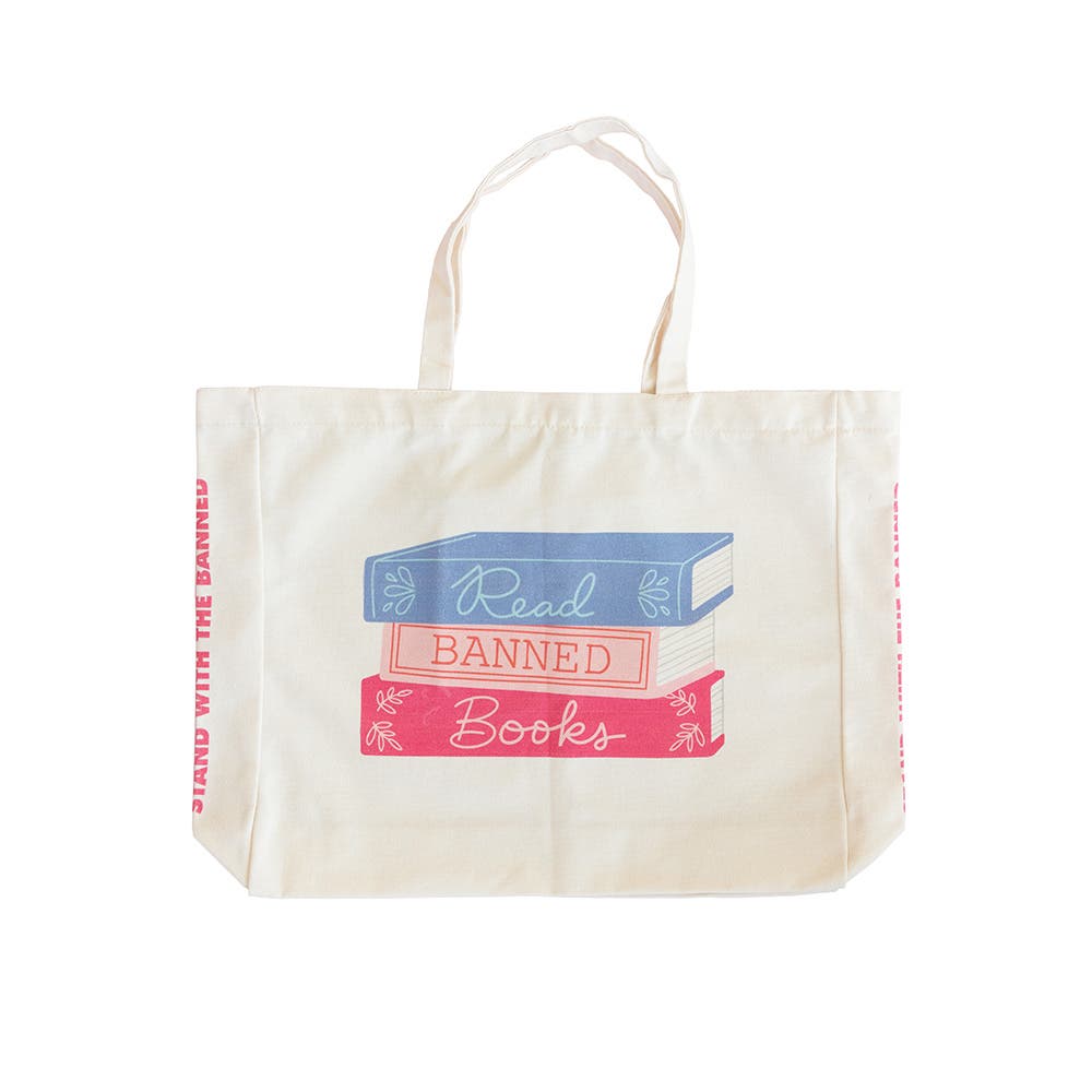 Jollity & Co Book Club Read Banned Books Large Canvas Tote Bags, Main, color, Assorted Pre-Pack