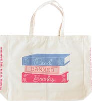 Jollity & Co Book Club Read Banned Books Large Canvas Tote Bags