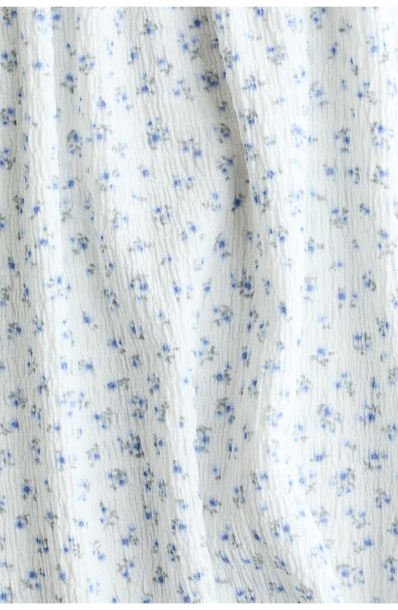 H&M Smocked-bodice dress, Alternate, color, White/Blue Floral