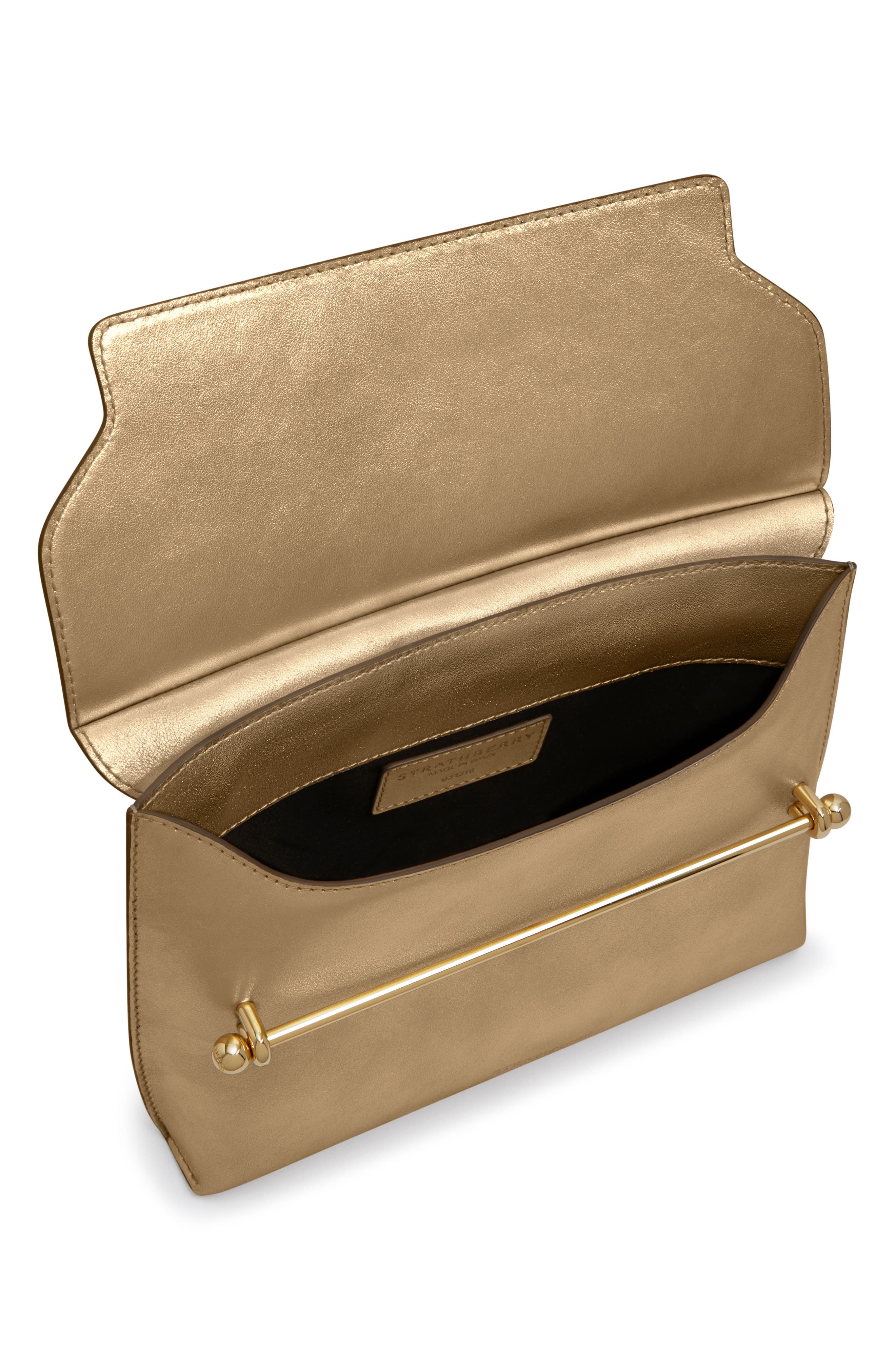 Strathberry Stylist Metallic Leather Crossbody Bag, Alternate, color, Gold
